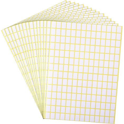 Packung mit 2940 kleinen, ablösbaren, mattweißen Selbstklebeetiketten für Gläser, Schachteln, Ordner, Briefumschläge, Schule, Büro, Küche (13 x 9 mm) (1/5)