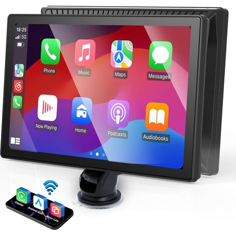 Schermo touchscreen da 9 pollici con CarPlay per auto, CarPlay portatile e Android Auto. (1/5)