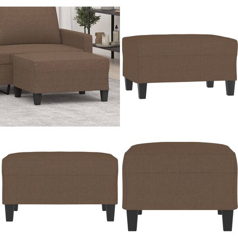Fußhocker Braun 70x55x41 cm Stoff - Stoffhocker - Wohnzimmerhocker (1/5)