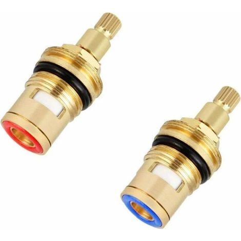 Lot de 2 mitigeurs à cartouche céramique, tête de robinet en laiton résistant à la corrosion, robinet universel en céramique antidéflagrant, tête de robinet de rechange pour cuisine et salle de bain ( (1/5)