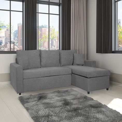 Divano con penisola reversibile funzione letto Golf colore grigio Enjoy23 (1/5)