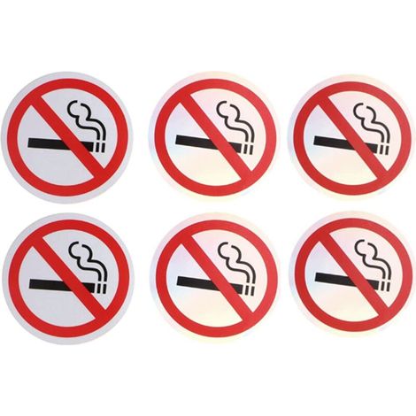 Aucun Signe de Fumer Autocollant 6 Pièces 82 Mm Voiture Van Fenêtre Taxi Chambre Affiche Davertissement Anti-Rayures Auto-Adhésif Vinyle Avertissement Logo Signe (1/4)