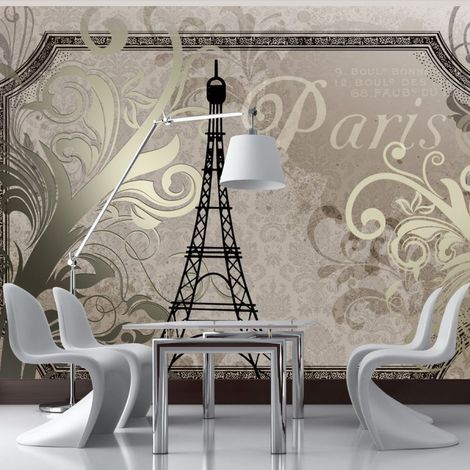Papier Peint "Vintage Paris Gold" 140 x 200 cm (1/2)