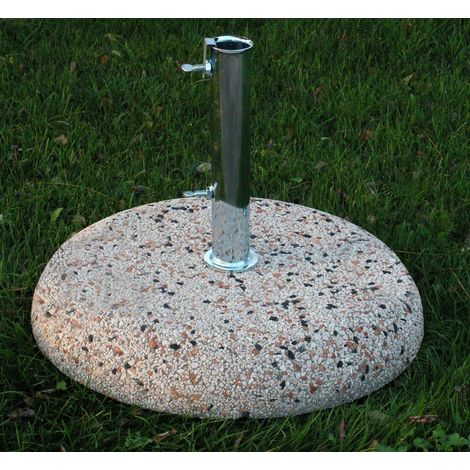 Base per ombrellone centrale da 25 kg in cemento e tubo di raccordo da 55 mm