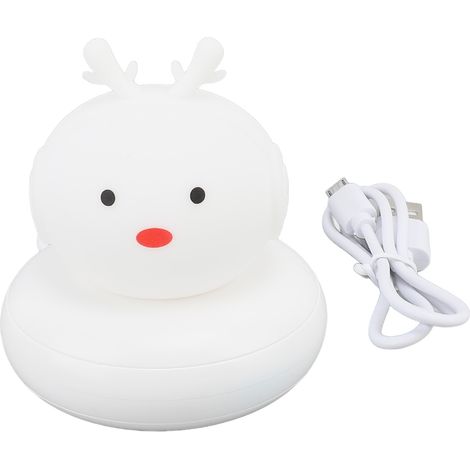 Veilleuse enfant lumineuse colorée en silicone rechargeable, lampe cerf mignonne, décoration de chambre pour chevet. (1/5)