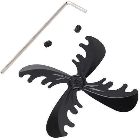 Kaminventilatorflügel aus Aluminiumlegierung, weihnachtliches Design, 4 Flügel, 180 mm Durchmesser, Schwarz