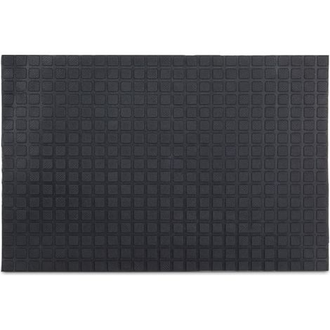 Zerbino rettangolare antiscivolo da interno ed esterno 60 x 40 cm in gomma nera 130003303
