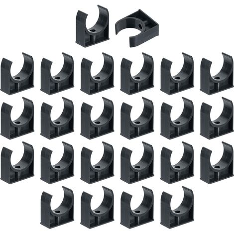 24pcs pinces à tuyau en PVC en forme de U noir (1/5)