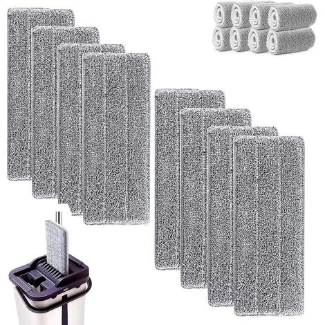 Mop Pads,8 Stück Mop Microfaser Reinigung Pads,Waschbarer Saugfähiges Wischmopp Bezug,Ersatz Mop Pads,Mikrofaserpad Geeignet für die meisten Bodentypen und maschinenwaschbar (1/5)