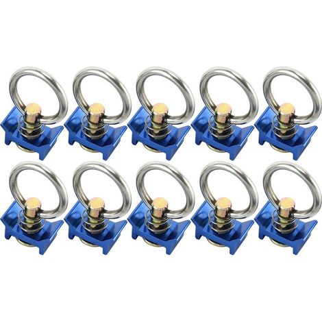 Lot de 10 courroies de chargement en acier inoxydable bleues pour rails d'arrimage (1/5)