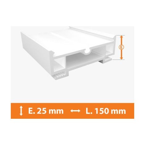 Direct Fenêtres – Élargisseur PVC blanc 25mm x L.150cm – Pour fenêtres et portes – PVC traité anti UV – Augmente largeur et hauteur de 5cm (1/2)
