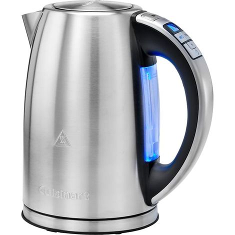 Bouilloire électrique Multi-Températures - Ébullition rapide - Sans fil - Argenté - Fini en acier inoxydable - Capacité de 1,7L - Température réglable - Filtre amovible et lavable (1/5)