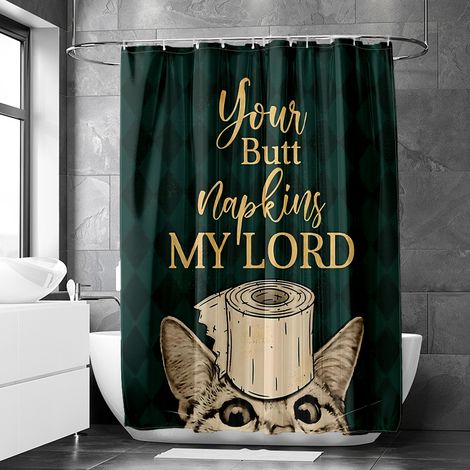 Rideau de douche motif chien dans baignoire ancienne, polyester imperméable, 150x180 cm (1/5)