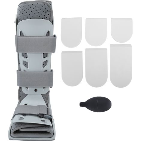 Attelle de marche grise M, botte de stabilisation pour fracture du pied et orteil cassé, respirante et courte, pour cheville et talon (1/5)