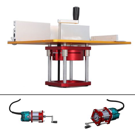 Ensemble de plateforme élévatrice en bakélite pour fraiseuse, base élévatrice inversée pour le travail du bois. Plage de levage : 0-54 mm. Modèles compatibles : modèles avec un diamètre extérieur de 6 (1/5)