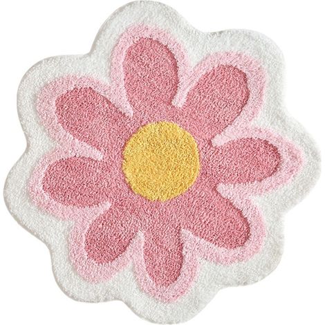Tapis Rond - Motif Tournesol - Anti-dérapant - Pour Chambre À Coucher Et Salle De Bain - Polyester Et Élasthanne - Diamètre 30 Cm (1/5)