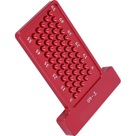 T-förmiges Markierungswerkzeug aus Aluminiumlegierung, Lochlehre, Schreiner-Markierungswerkzeug (Rot) (1/5)