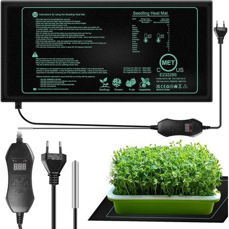 Tapis Chauffant pour Semis,25cm52.5cm 50W Tapis Chauffant pour Plantes,Tapis Chauffant Imperméable,Coussin Chauffant pour Serre pour La Germination des Graines,IPX4 Etanche (1/5)