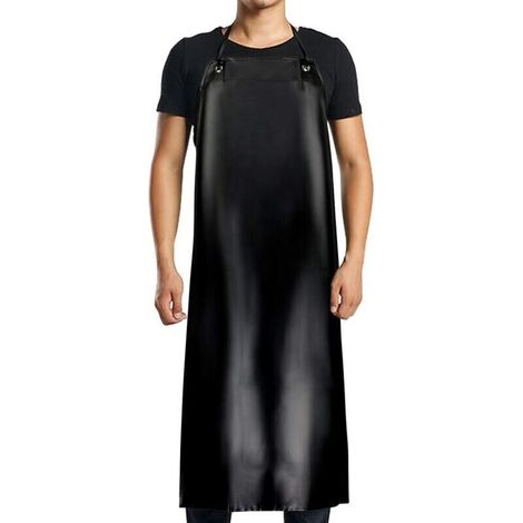 Tablier imperméable en PVC-120x90cm, noir, pour hommes et femmes, imperméable à l'eau et à l'huile, adapté au nettoyage, aux travaux de laboratoire, à l'abattage, aux soins des chiens