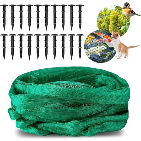 4m x 15m Filet de Protection Jardin avec Clous de Sol, Filet Protection Oiseaux, Filet Anti Insecte Potager pour Plantes, Fruits, Fleurs, Arbres (1/5)
