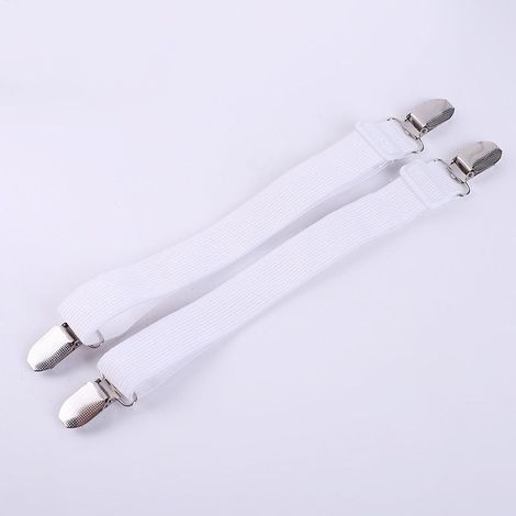 GDHZS-  Sangles de support de drap de lit, supports de draps, attaches à 2 têtes, 12 pièces (blanc) (1/3)