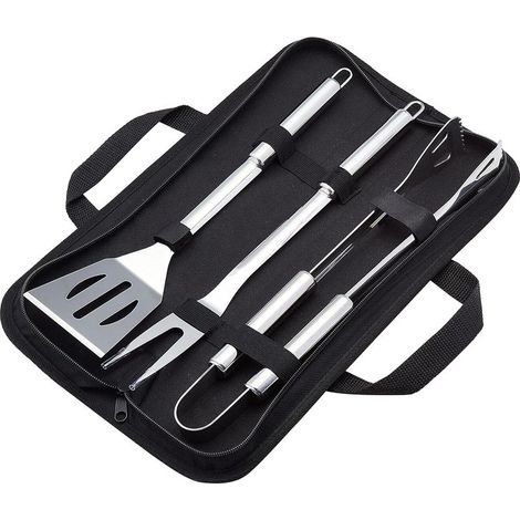 3-teiliges Grillbesteck-Set aus Edelstahl mit Tragetasche