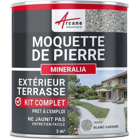 Kit moquette de pierre extérieur terrasse - Résistant UV & drainant - 3 m² Blanc Carrare - ARCANE INDUSTRIES (1/5)