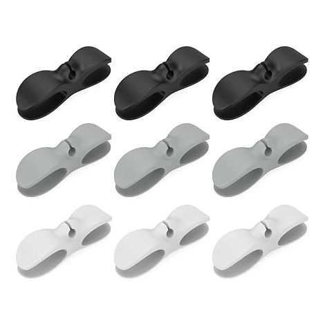 Set di 9 clip per cavi elettrici, avvolgicavo, fermacavi, organizzatori di cavi da cucina autoadesivi, organizzatori di cavi, fermacavi, miscelatori - AquaForge (1/5)