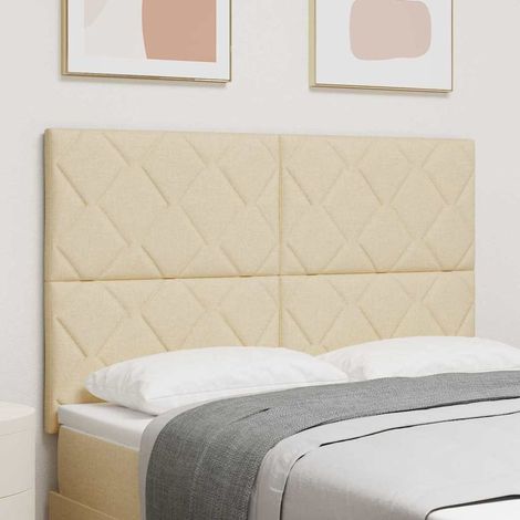 vidaXL Tête de lit Crème 160 cm tissu (1/5)