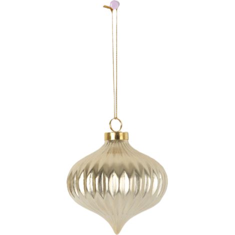 TrendLine Weihnachtskugel Keramik Ø 8,5 x 10 cm gold