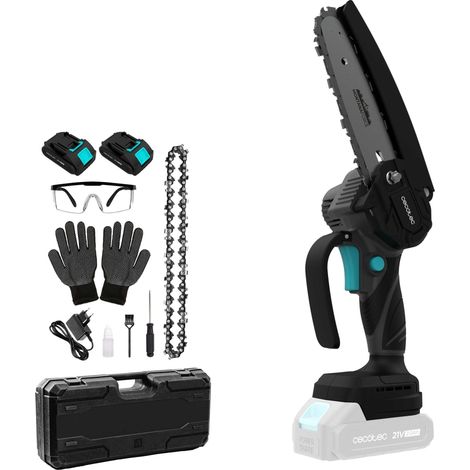 CecotecCecotec Astsäge 6" Batteriebetrieben 21V MontanaForce 6000 Hand. 700W, Geschwindigkeit 24500rpm, Druckknopf-Fettpresse, Inklusive 2 Nexus-Batterien, Tragetasche, Kette de Ersatzteile &amp Zubeh