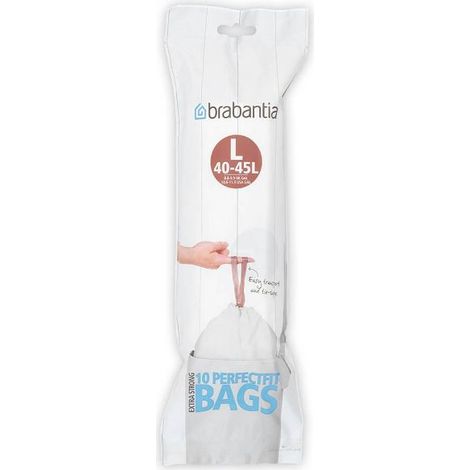 Rolle mit 10 Müllbeuteln Code L – 45 l – Perfekte Passform – Brabantia