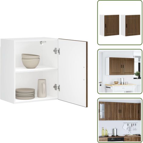 The Living Store Armarios pared para cocina 2 uds Porto roble marrón - Armario de pared