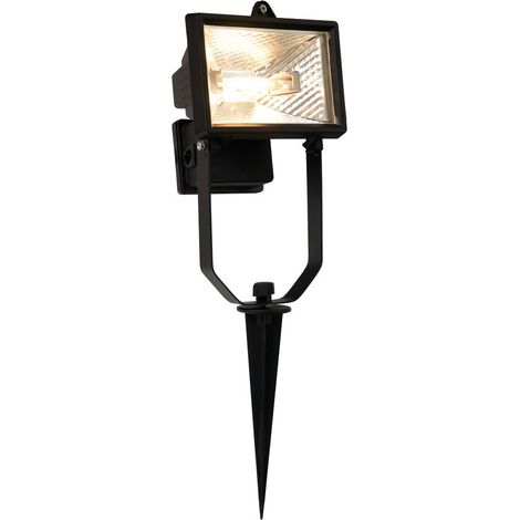 Litecraft Spike Floodlight Outdoor IP44 Rated Garden Fitting - Black
