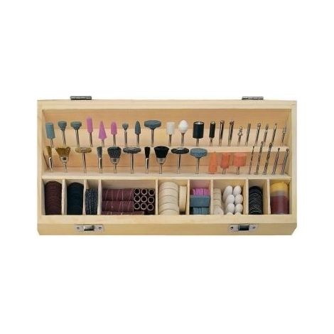 Juego de accesorios mini fresadora 200 piezas MANNESMANN 92568
