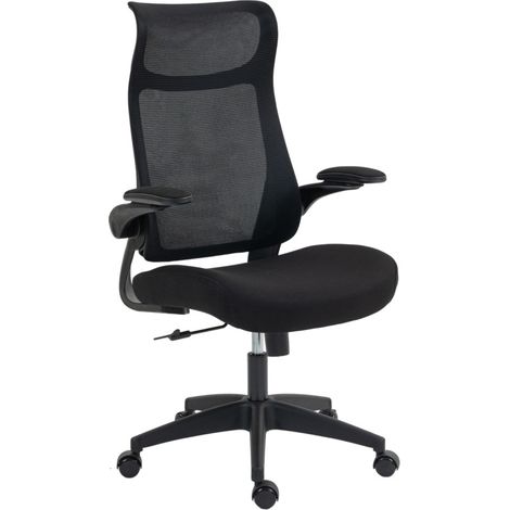 Silla de oficina ergonómica negra con reposabrazos 3D, respaldo de malla y cabezal (1/4)