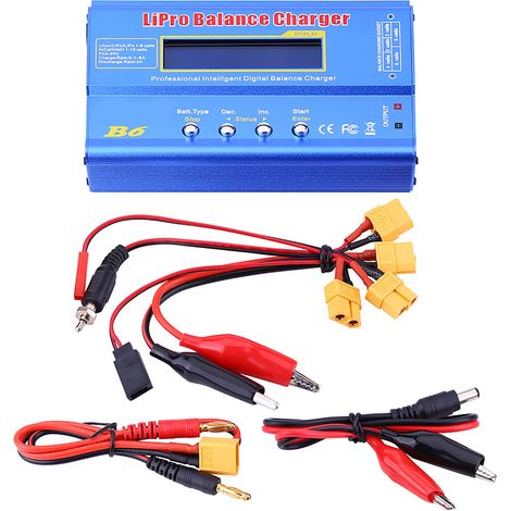 Chargeur numérique équilibré pour batterie RC Lipo, accessoire télécommande avec câbles et prise XT60 (1/5)