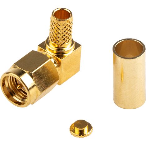 Connecteur coaxial RS PRO Mâle à angle droit, raccordement Cage à ressort 50O Montage sur câble ( Prix pour 1 ) (1/3)