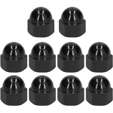 10 Stück Sechskantmuttern-Abdeckungen, Schutzkappen, Kunststoff, schwarz, Befestigungsmaterial, Industriebedarf, M10