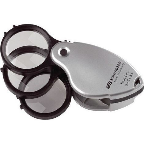 SCHWEIZER  Lupa  de  impacto  Tech-Line  Aumento  3x+3x+3x=9x  Diámetro  de  la  lente  38mm  -  53350
