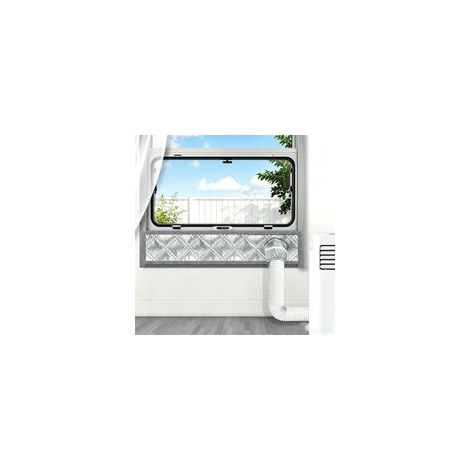 100CM kit calfeutrage climatiseur pour portes fenetre, 3couches aluminium&coton&Oxford, Joint de100% étanche à l'air, isolant, anti-fuite d'air froid, meilleure performance de refroidissement (1/4)