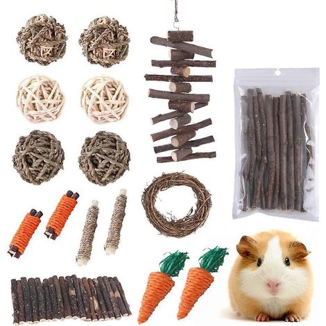 Petit animal de compagnie Hamster Pont à mâcher Balançoire en bois Jouet d'aire de jeux (1/4)