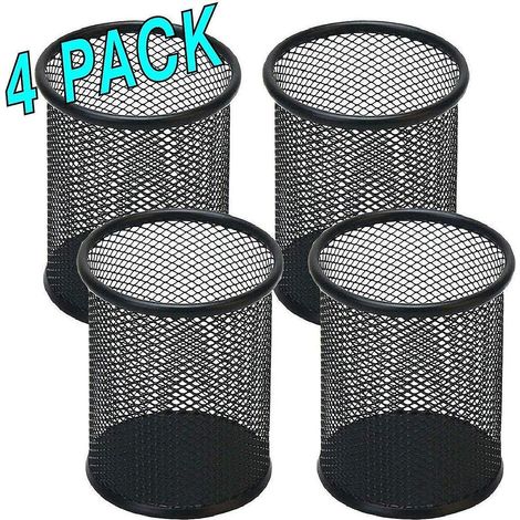 JTEP SUPPLY Lot de 4 porte-stylos noirs en maille pour bureau, organisateur de stylos (1/4)