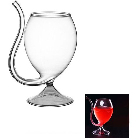 Verre à vin amusant et impressionnant, tasse transparente à haute teneur en borosilicate pour la maison, les clubs, les restaurants, les hôtels, type 2, 300 ml. (1/5)