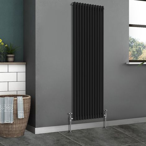 Traditional Radiator Cast Iron Style Radiator 2 Column Black 1800x560mm