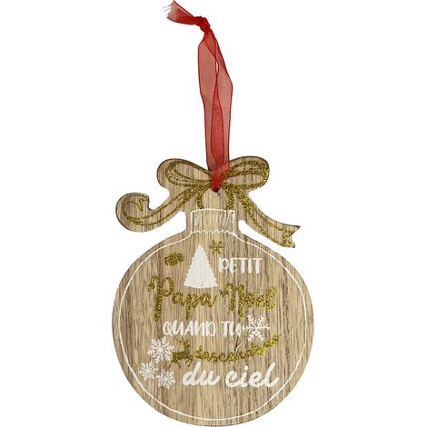 Décoration de sapin à suspendre boule de noël en bois (1/2)