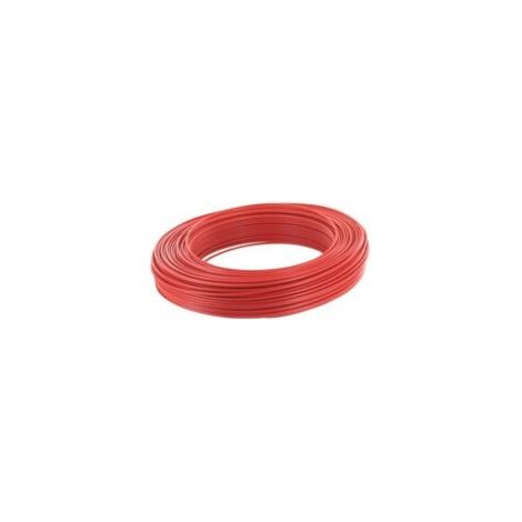 Fil électrique rigide - H07VU - 2,5 mm² - Rouge - Couronne de 100m