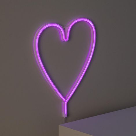 Neon LED Heart mit Batterie Rosa (1/5)
