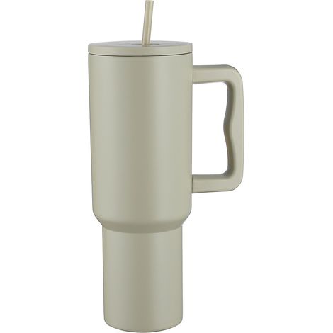 Verre isotherme 40 oz en acier inoxydable avec paille, gobelet isolé réutilisable, tasse de voyage pour femme, homme, cadeau mixte