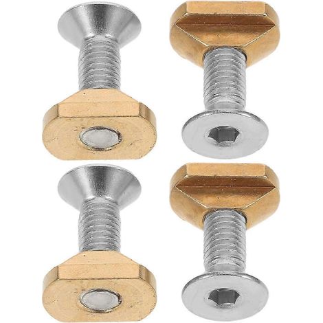 Kit de fixation en laiton avec vis hexagonales, compatible avec les hydroptères et les planches de surf. Idéal pour les sports nautiques. Jaune. (1/5)